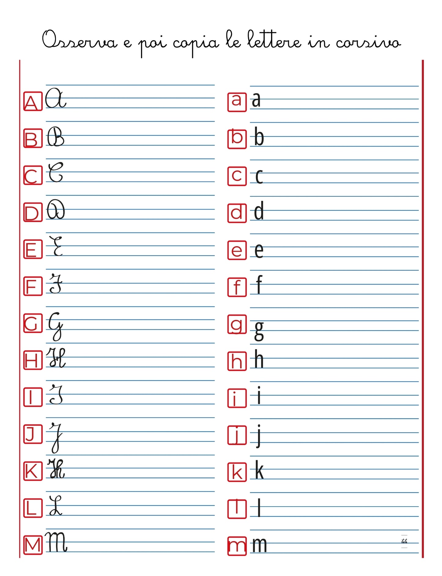 Il mio libro di corsivo – Maiuscolo e minuscolo